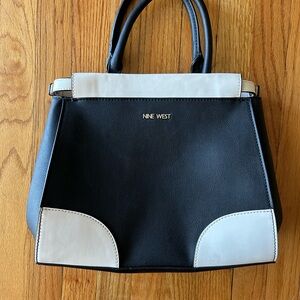 Nine West Black and White Satchel Bag